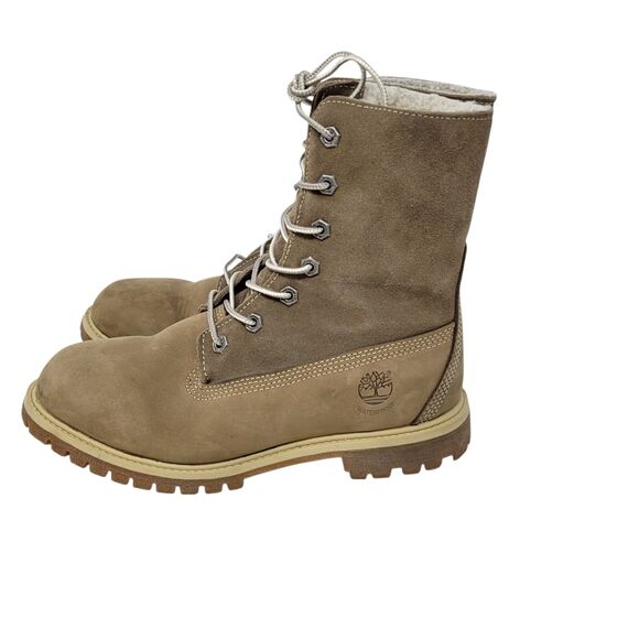 Timberland Women's size 8 Brown Leather Fleece Lace Up Waterproof Boots - Picture 4 of 8